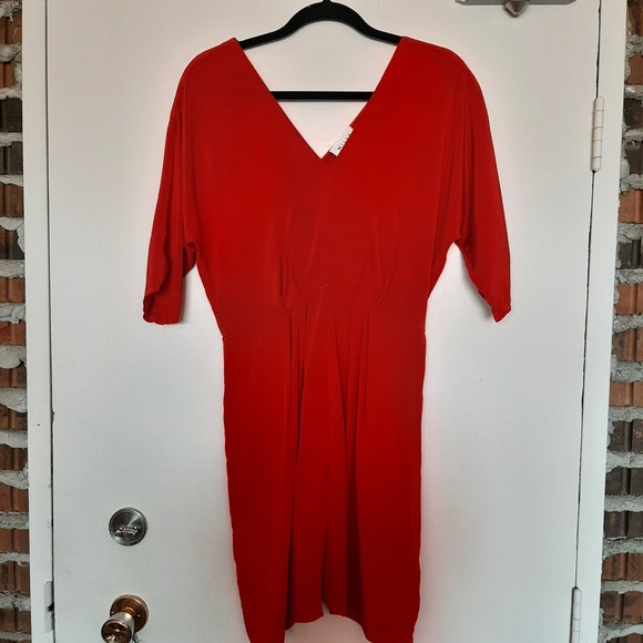 Milly 100% Silk Red Dress Size 8 - Picture 1 of 5